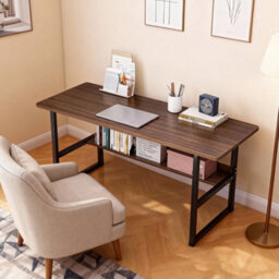 Space Saving Computer Desk Workstation With Attached Bookshelf For Home Office Study Daily Writing And Pc Working - thumbnail 5