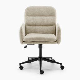 Furniturebox Uk Diora Cream Jumbo Corduroy Swivel Office Chair - thumbnail 4