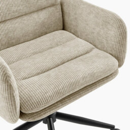 Furniturebox Uk Diora Cream Jumbo Corduroy Swivel Office Chair - thumbnail 7