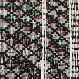 Beliani Hand-Loomed Leather-Cotton Chevron Rug 80 X 150 Cm, Black And Beige - thumbnail 3