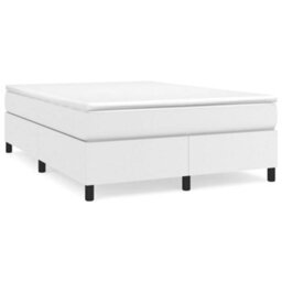Berkfield Box Spring Bed Frame White 135X190 Cm 4Ft6 Double Faux Leather - thumbnail 2