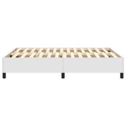 Berkfield Box Spring Bed Frame White 135X190 Cm 4Ft6 Double Faux Leather - thumbnail 6