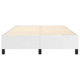 Berkfield Box Spring Bed Frame White 135X190 Cm 4Ft6 Double Faux Leather - thumbnail 5