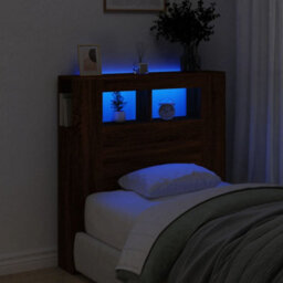 Berkfield Led Headboard Brown Oak 100X18.5X103.5 Cm Engineered Wood - thumbnail 1