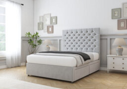 "Comfort Winslow Silver Plush Divan Bed Base 4 Drawers - 26"" Strutted  4' Small Double" - thumbnail 4
