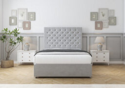 "Comfort Winslow Silver Plush Divan Bed Base 4 Drawers - 26"" Strutted  4' Small Double" - thumbnail 1