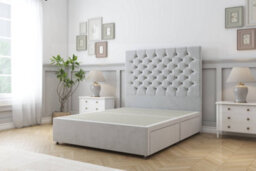 "Comfort Winslow Silver Plush Divan Bed Base 4 Drawers - 26"" Strutted  4' Small Double" - thumbnail 2
