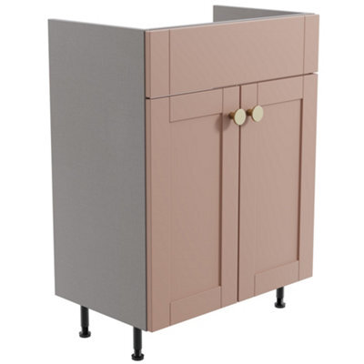 Ashford Standard Matt Dusty Pink Double Freestanding Bathroom Vanity Unit (H) 820mm (W) 600mm - image 1