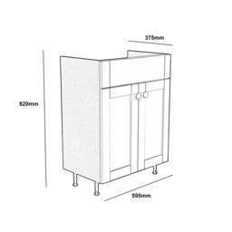 Ashford Standard Matt Dusty Pink Double Freestanding Bathroom Vanity Unit (H) 820mm (W) 600mm - thumbnail 3