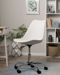 Beliani Desk Chair Dakota Faux Leather White - thumbnail 2