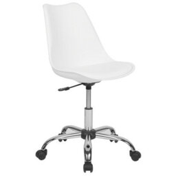 Beliani Desk Chair Dakota Faux Leather White - thumbnail 1