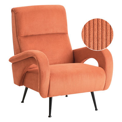 Beliani Armchair Svalov Corduroy Orange - image 1