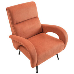 Beliani Armchair Svalov Corduroy Orange - thumbnail 7