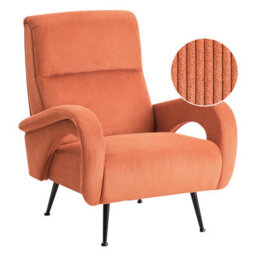 Beliani Armchair Svalov Corduroy Orange - thumbnail 1