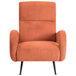 Beliani Armchair Svalov Corduroy Orange - thumbnail 5