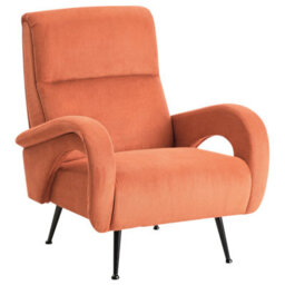 Beliani Armchair Svalov Corduroy Orange - thumbnail 4