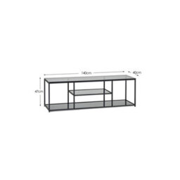Julian Bowen Chicago Tv Unit - Smoked Glass And Black - thumbnail 4