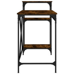 Walplus Desk With Shelves Smoked Oak 135X50X90 Cm Engineered Wood&iron - thumbnail 6