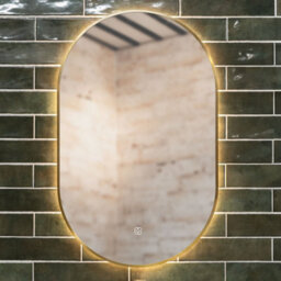 Tablet Brass Frame 800mm X 500mm Led Mirror With Colour Change - thumbnail 1