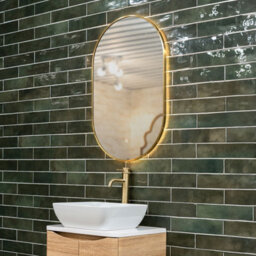 Tablet Brass Frame 800mm X 500mm Led Mirror With Colour Change - thumbnail 3