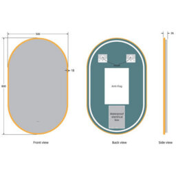 Tablet Brass Frame 800mm X 500mm Led Mirror With Colour Change - thumbnail 6