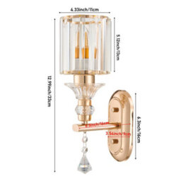 Living And Home Gold Crystal Wall Lamp, Living Room Wall Lamp, Bedside Reading Lamp,e27 - thumbnail 9