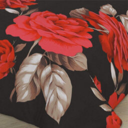 Homespace Direct Ltd Kampala Hill Isabella Black Red Duvet Cover Set Floral Themed Super King Bedding Set - thumbnail 2