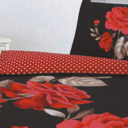 Homespace Direct Ltd Kampala Hill Isabella Black Red Duvet Cover Set Floral Themed Super King Bedding Set - thumbnail 3