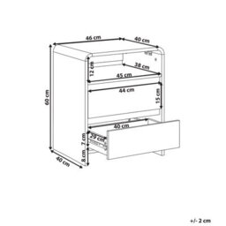Beliani 2 Drawer Bedside Table Dorrigo Light Green - thumbnail 3