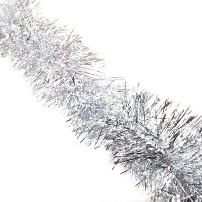 HSD Fine Silver Tinsel Garland - 2M (6.5Ft), Festive Christmas & Party Decoration, Mantel & Home Decor - image 1