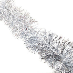 HSD Fine Silver Tinsel Garland - 2M (6.5Ft), Festive Christmas & Party Decoration, Mantel & Home Decor - thumbnail 1