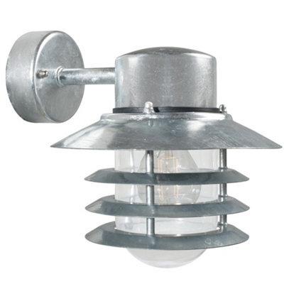 Nordlux Veje Outdoor Galvanized Steel Wall Light Coastal/marine Safe Silver,mains - image 1