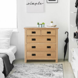 Surrey Oak 2 Over 3 Chest Of Drawers Fully Assembled - By Roseland Furniture - thumbnail 3