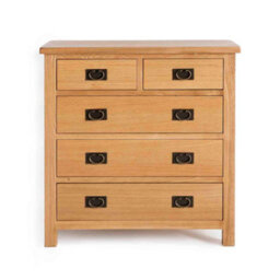 Surrey Oak 2 Over 3 Chest Of Drawers Fully Assembled - By Roseland Furniture - thumbnail 4