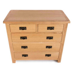 Surrey Oak 2 Over 3 Chest Of Drawers Fully Assembled - By Roseland Furniture - thumbnail 6
