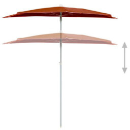 Berkfield Garden Half Parasol With Pole 180X90 Cm Terracotta - thumbnail 4