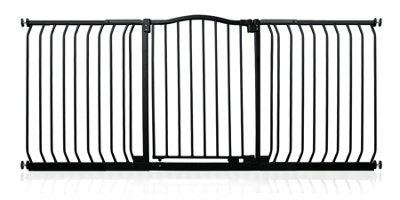 Safetots Curved Top Safety Gate, 179Cm - 188Cm, Matt Black, Pressure Fit Stair Gate - image 1