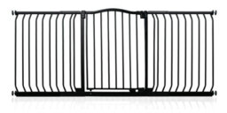 Safetots Curved Top Safety Gate, 179Cm - 188Cm, Matt Black, Pressure Fit Stair Gate - thumbnail 1