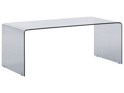 Wyld And Coco Glass Coffee Table Black Semi-Transparent 100 X 50 Cm - image 1