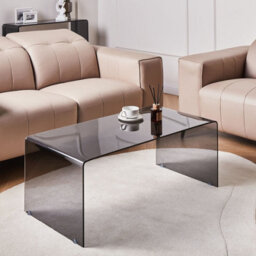 Wyld And Coco Glass Coffee Table Black Semi-Transparent 100 X 50 Cm - thumbnail 2
