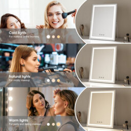 Fascinate Professional Hollywood Mirror 30X48Cm Modern Strip Led Vanity Mirror Department Store Luxury Makeup Station White - thumbnail 2