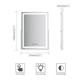 Fascinate Professional Hollywood Mirror 30X48Cm Modern Strip Led Vanity Mirror Department Store Luxury Makeup Station White - thumbnail 4