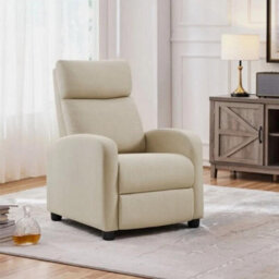 Fabric Recliner Chair Adjustable Reclining Armchair For Living Room Bedroom - thumbnail 3