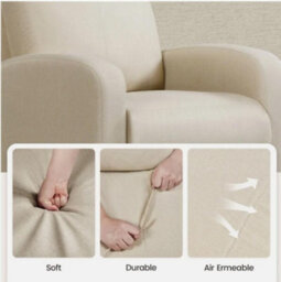 Fabric Recliner Chair Adjustable Reclining Armchair For Living Room Bedroom - thumbnail 5