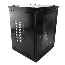 Kenable 8U Minimedia Soho Metal Wall Cabinet For 10 Inch Data Rack Mounting 300mm Deep Black - thumbnail 2