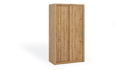 Arte Bono Sliding Door Wardrobe In Oak Artisan - Sleek Design For Modern Interiors - W1200mm X H2150mm X D620mm - image 1