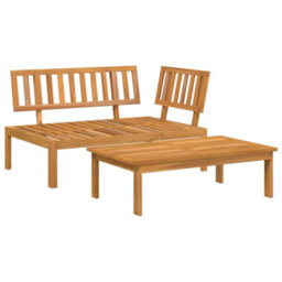 Walplus Outdoor Garden Pallet Sofa For Patio Balcony Poolside Furniture Set 2 Pcs Solid Wood Acacia - Cushion Not Included - thumbnail 2