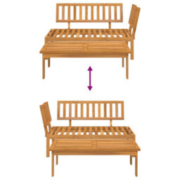Walplus Outdoor Garden Pallet Sofa For Patio Balcony Poolside Furniture Set 2 Pcs Solid Wood Acacia - Cushion Not Included - thumbnail 5