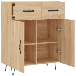 Berkfield Modern Sideboard Sonoma Oak 69.5X34X90 Cm Engineered Wood - thumbnail 5