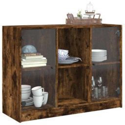 Berkfield Sideboard Smoked Oak 102X37X75.5 Cm Engineered Wood - thumbnail 5